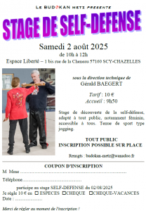 Stage self défense été 2025